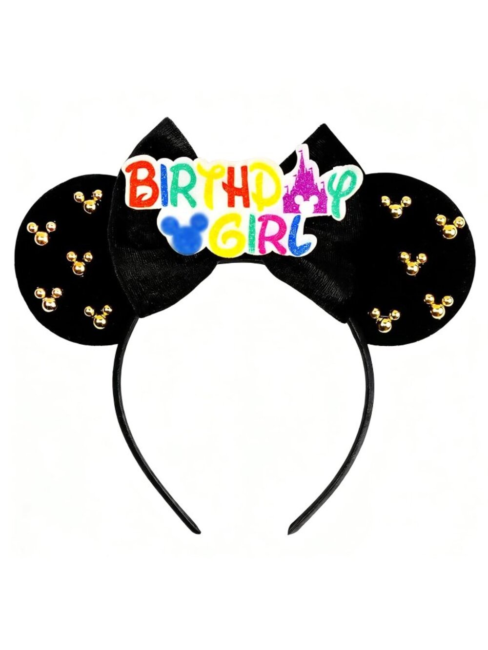 Women Black cotton Candy-Inspired Mickey Mouse Hair Headband